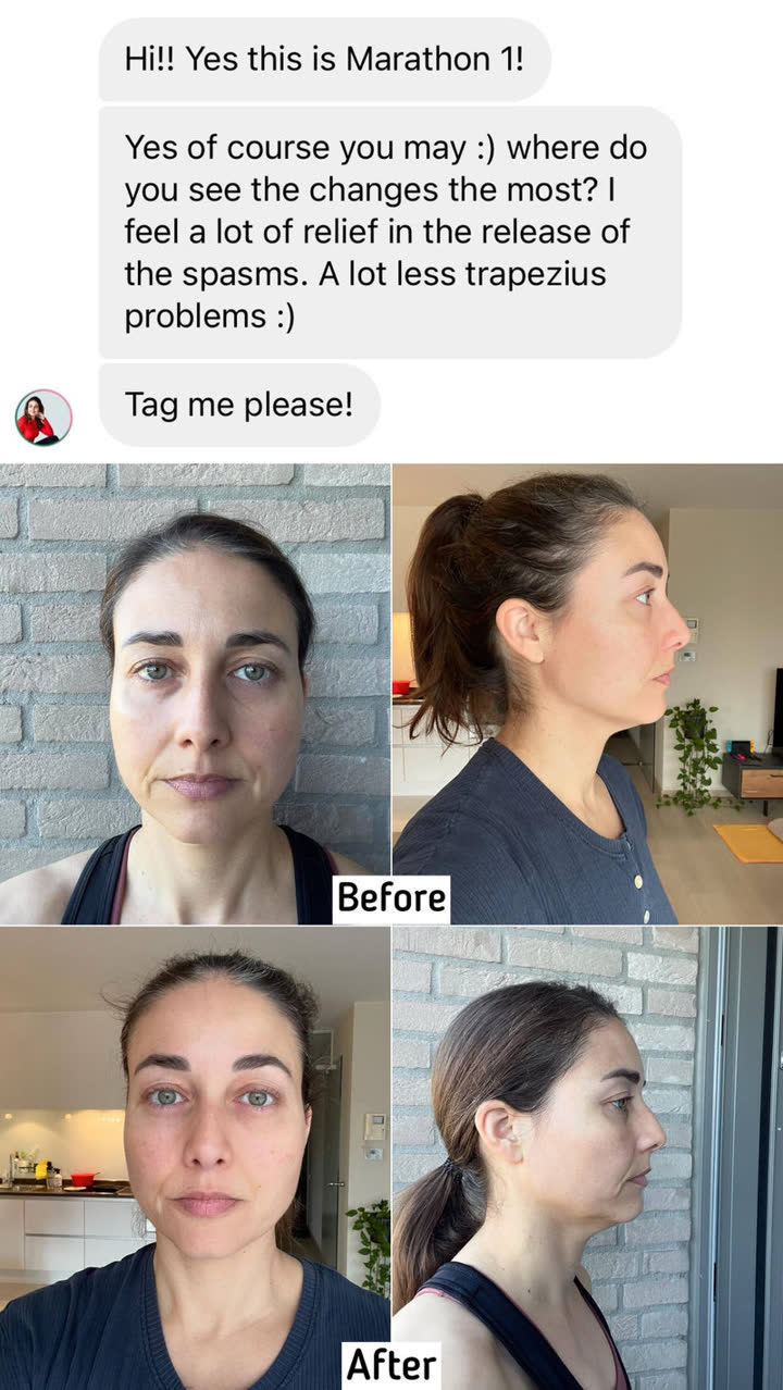 Client result 10 of 16: before and after photos and a message to Karina